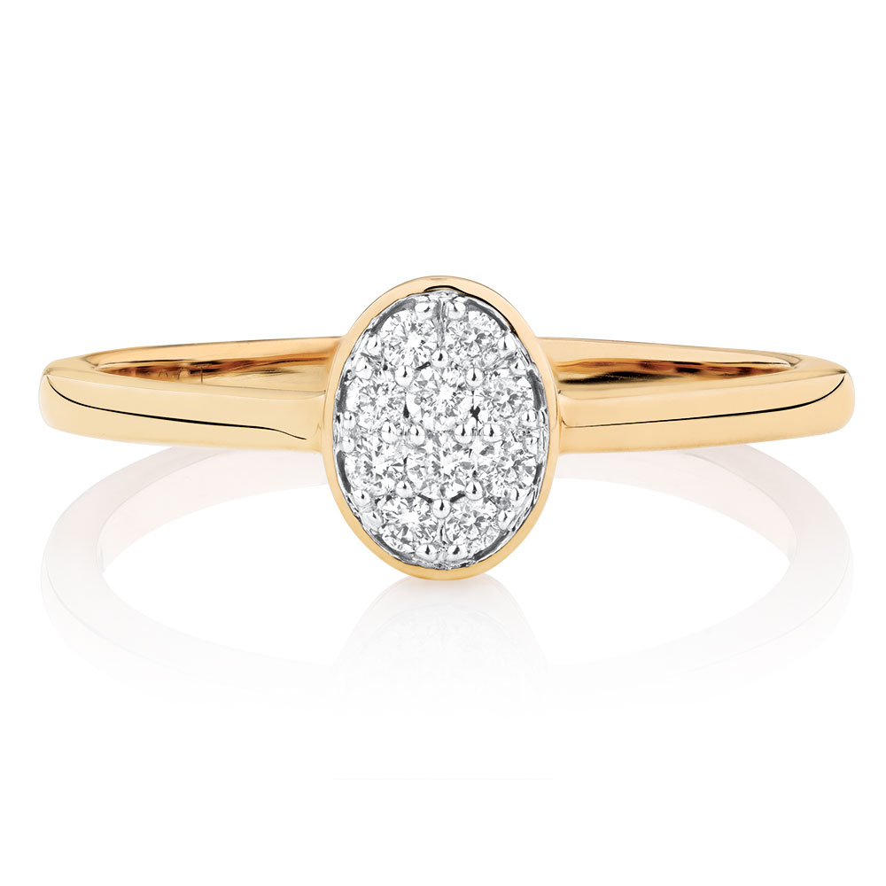Promise Ring with Diamonds in 10ct Rose Gold