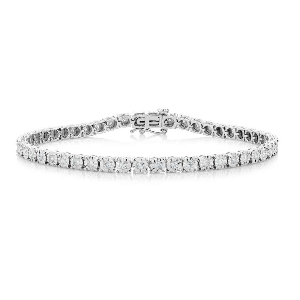 Bracelet with 1 Carat TW of Diamonds in 10ct White Gold