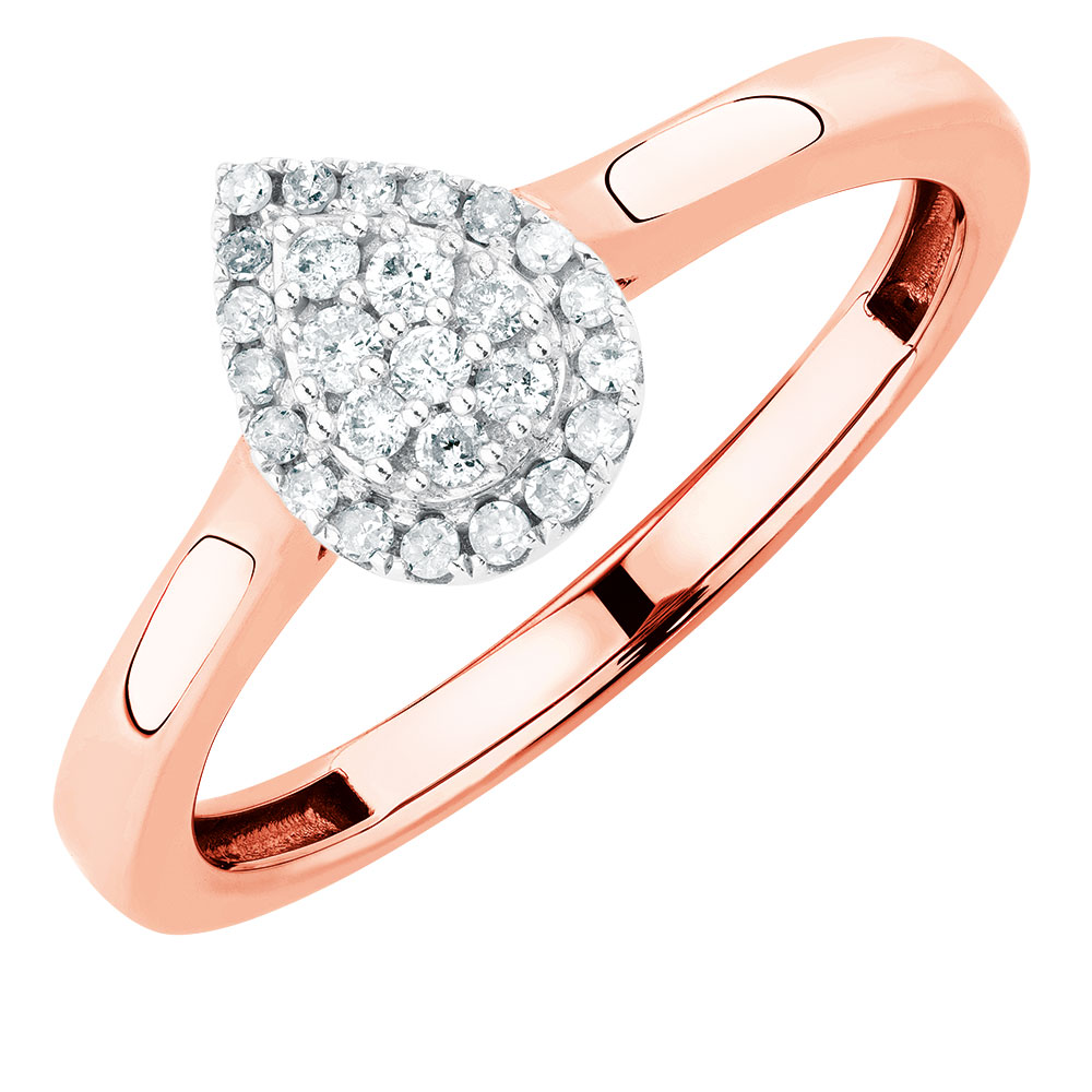 Promise Ring with 0.15 Carat TW of Diamonds in 10ct Rose Gold
