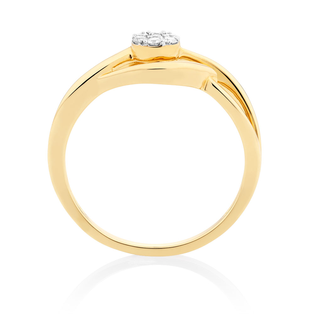 Promise Ring with Diamonds in 10ct Yellow Gold