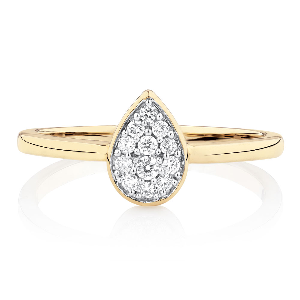 Promise Ring with Diamonds in 10ct Yellow Gold