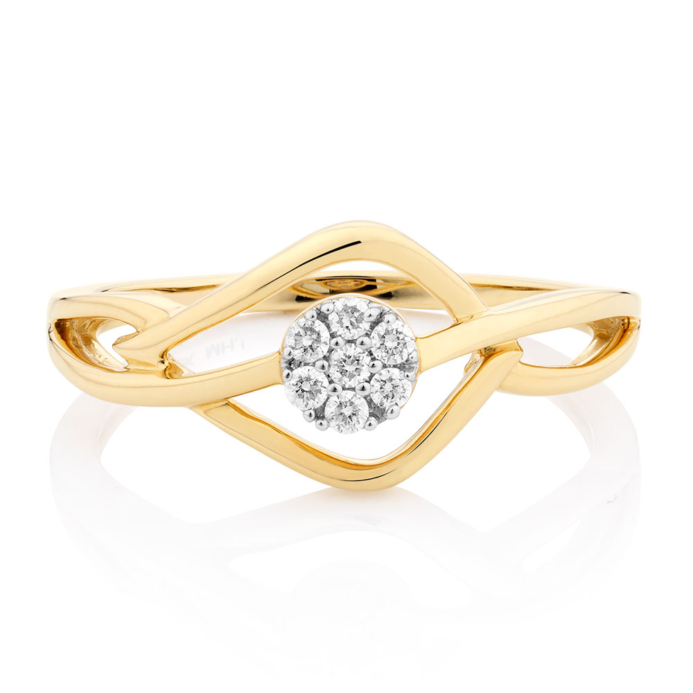 Promise Ring with Diamonds in 10ct Yellow Gold