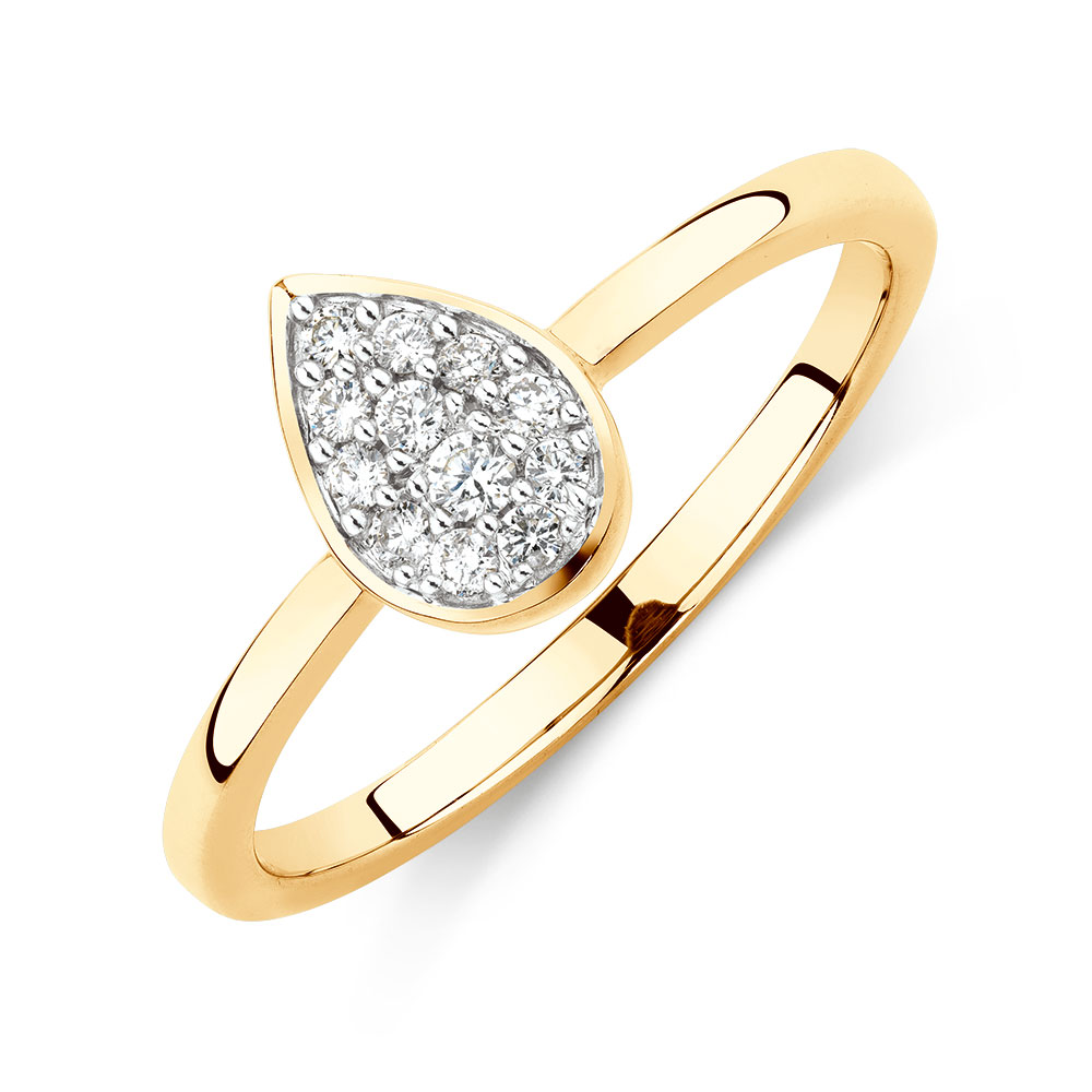 Promise Ring with Diamonds in 10ct Yellow Gold