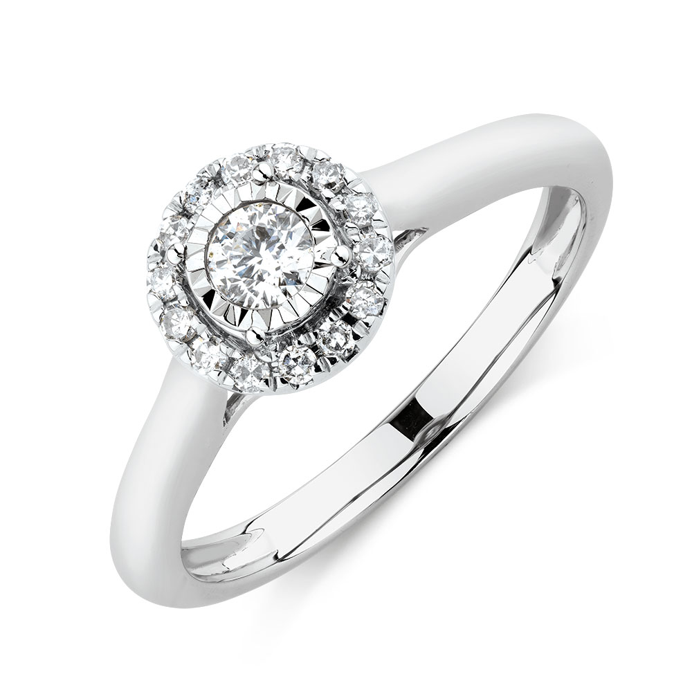 Engagement Ring with 1/4 Carat TW of Diamonds in 10ct White Gold