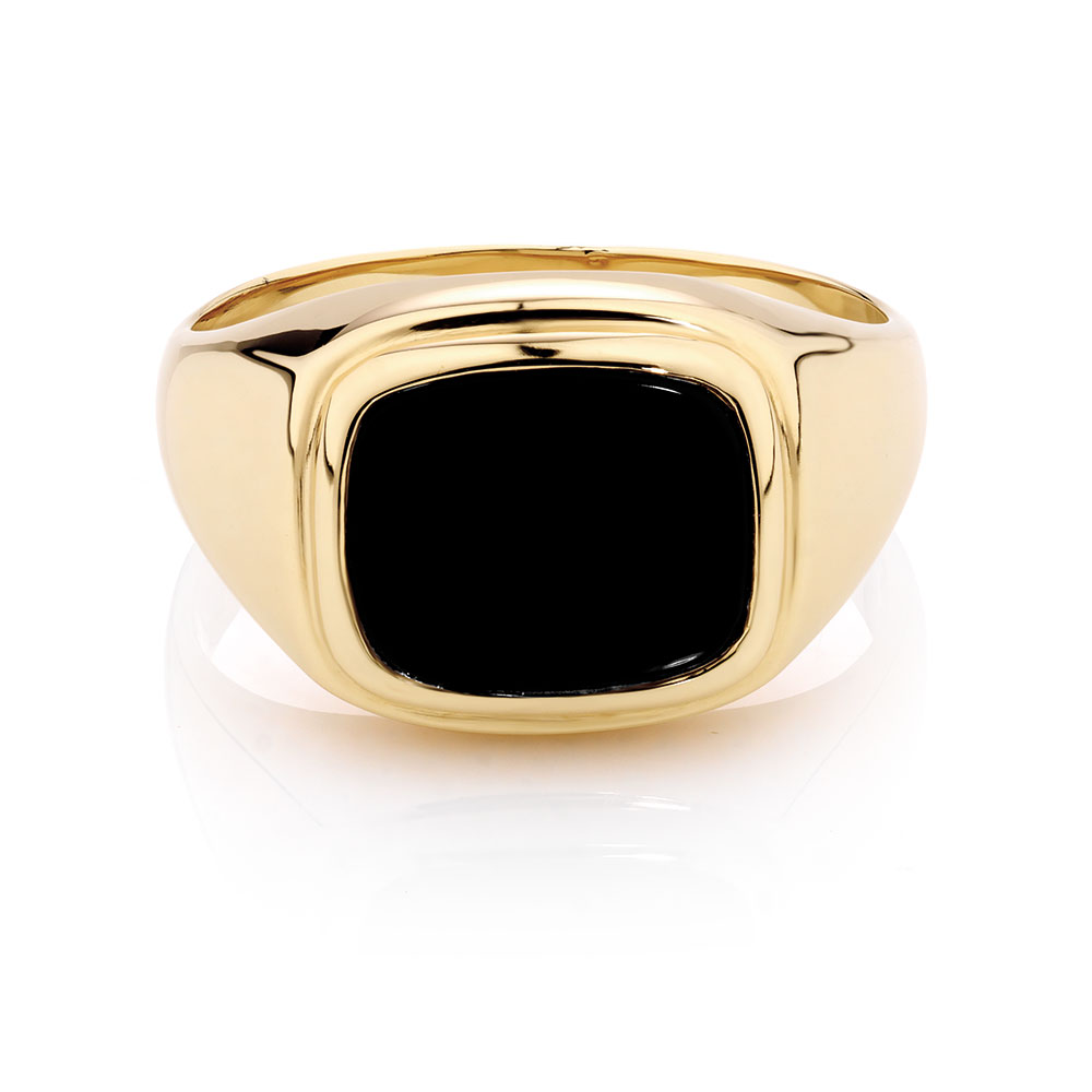 Gold And Onyx Ring Mens Gold And Onyx Ring Mens
