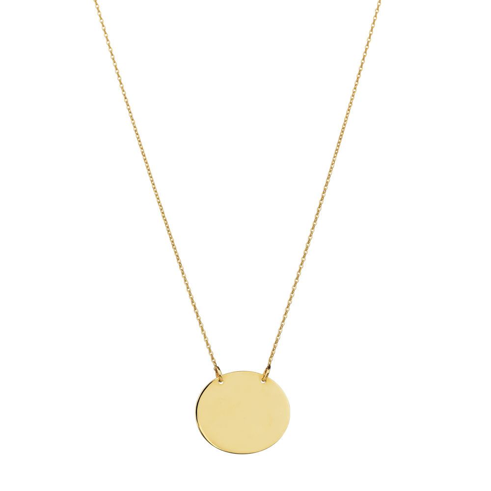 Oval Disc Necklace in 10ct Yellow Gold