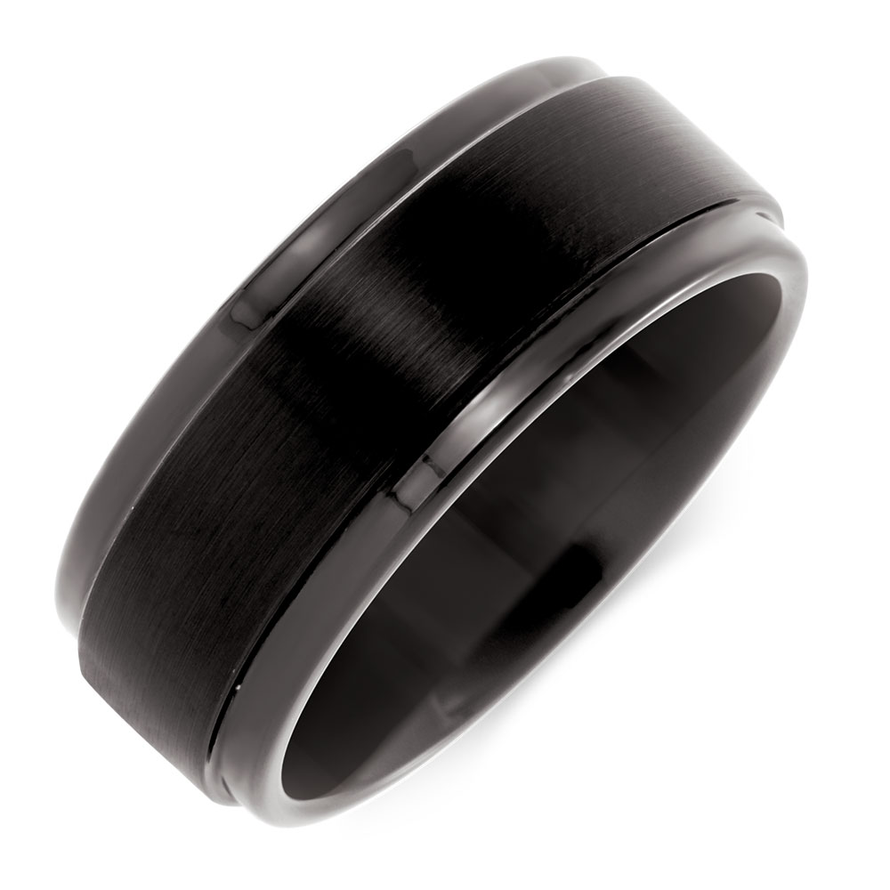 9mm Men's Ring in Black Tungsten