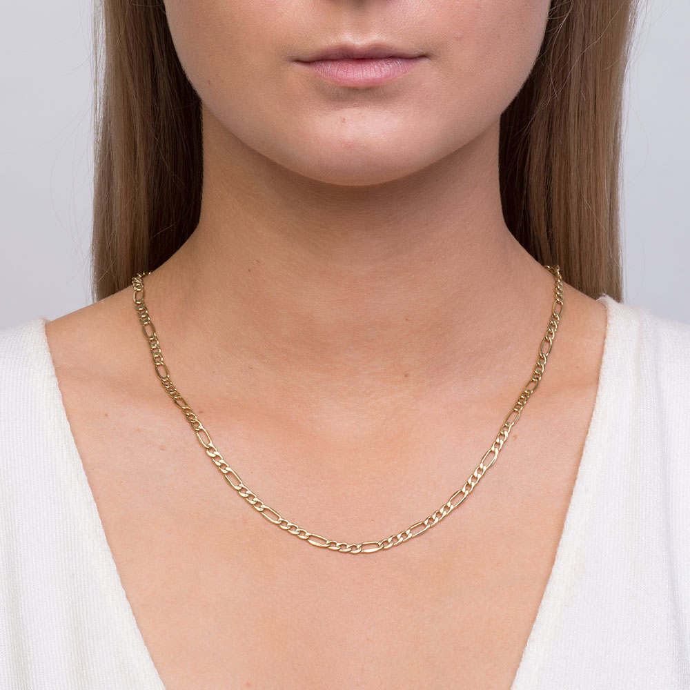 50cm (20") Figaro Chain in 10ct Yellow Gold