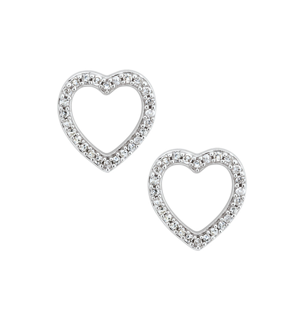 Sterling silver heart stud earrings Clearance