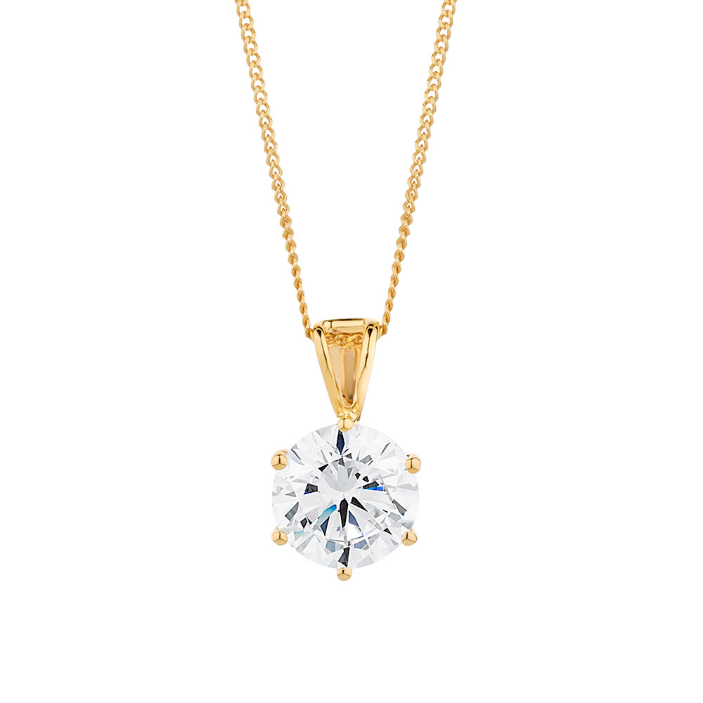 Pendant with Cubic Zirconia in 10ct Yellow Gold