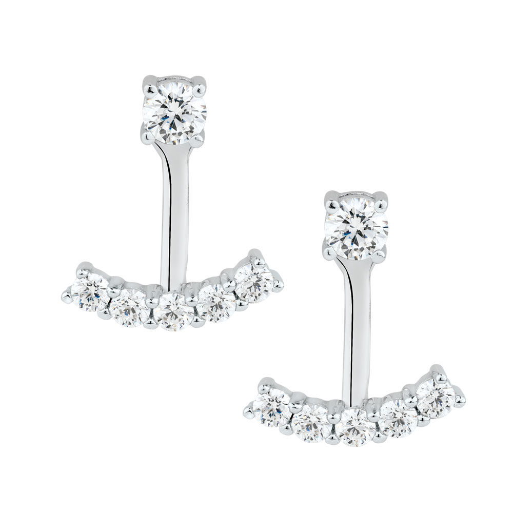 Stud Earrings & Earring Enhancers with Luxe Cubic Zirconia in Sterling