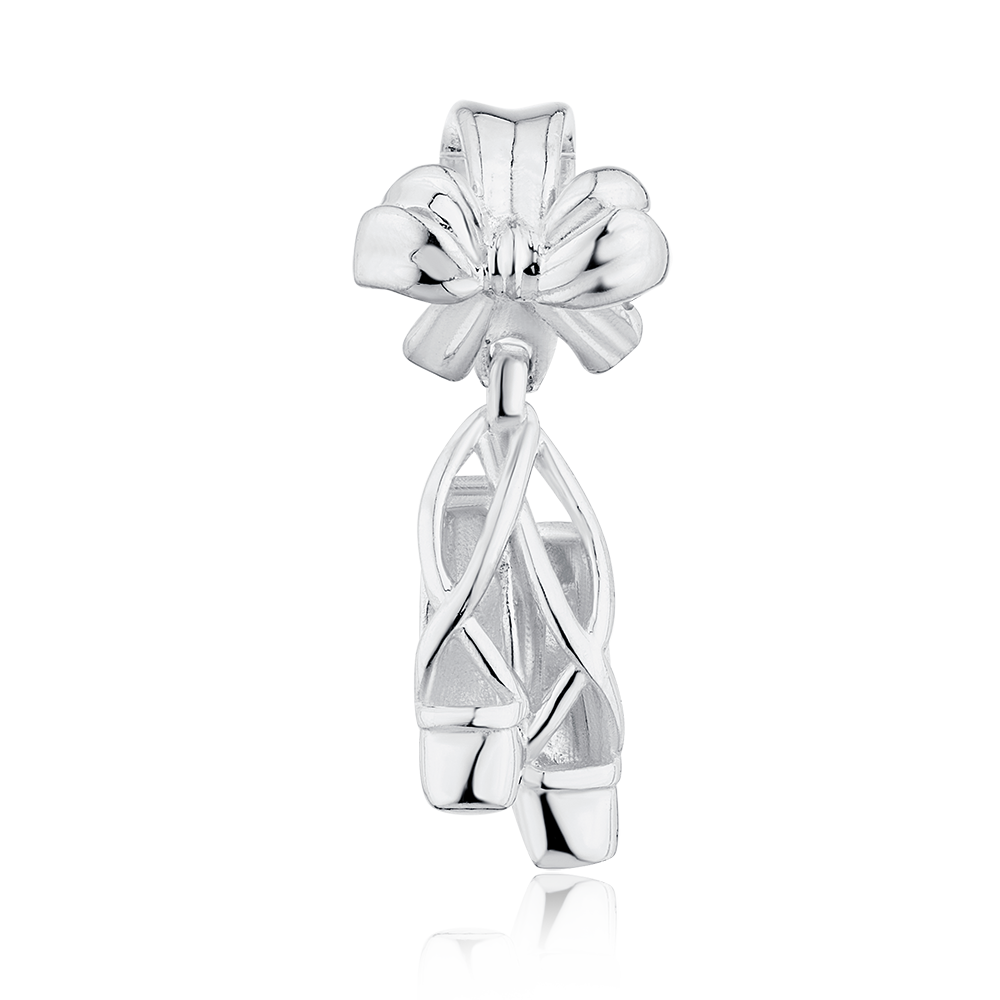 Sterling Silver Ballet Shoes Dangle Charm