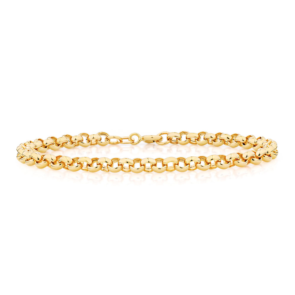 19cm (7.5") Belcher Bracelet in 10ct Yellow Gold