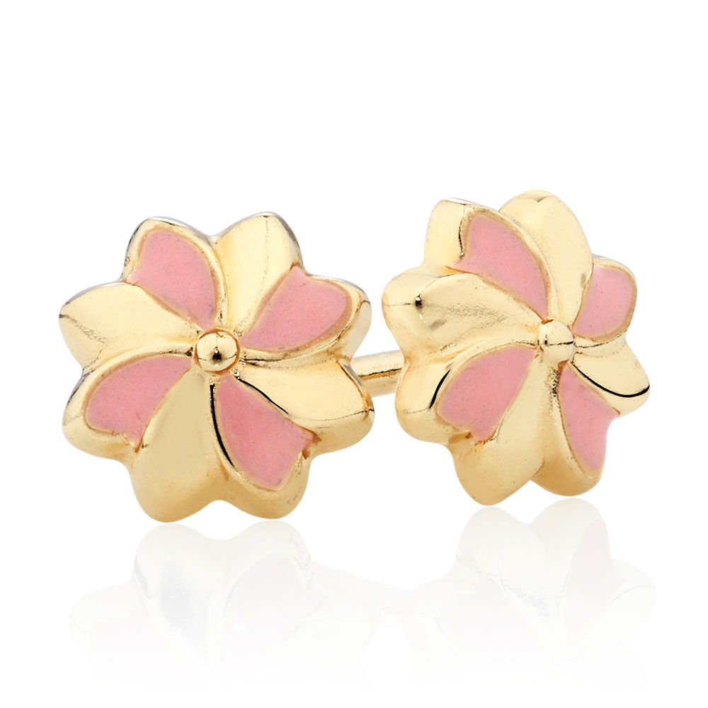 Pink flower stud earrings Clearance