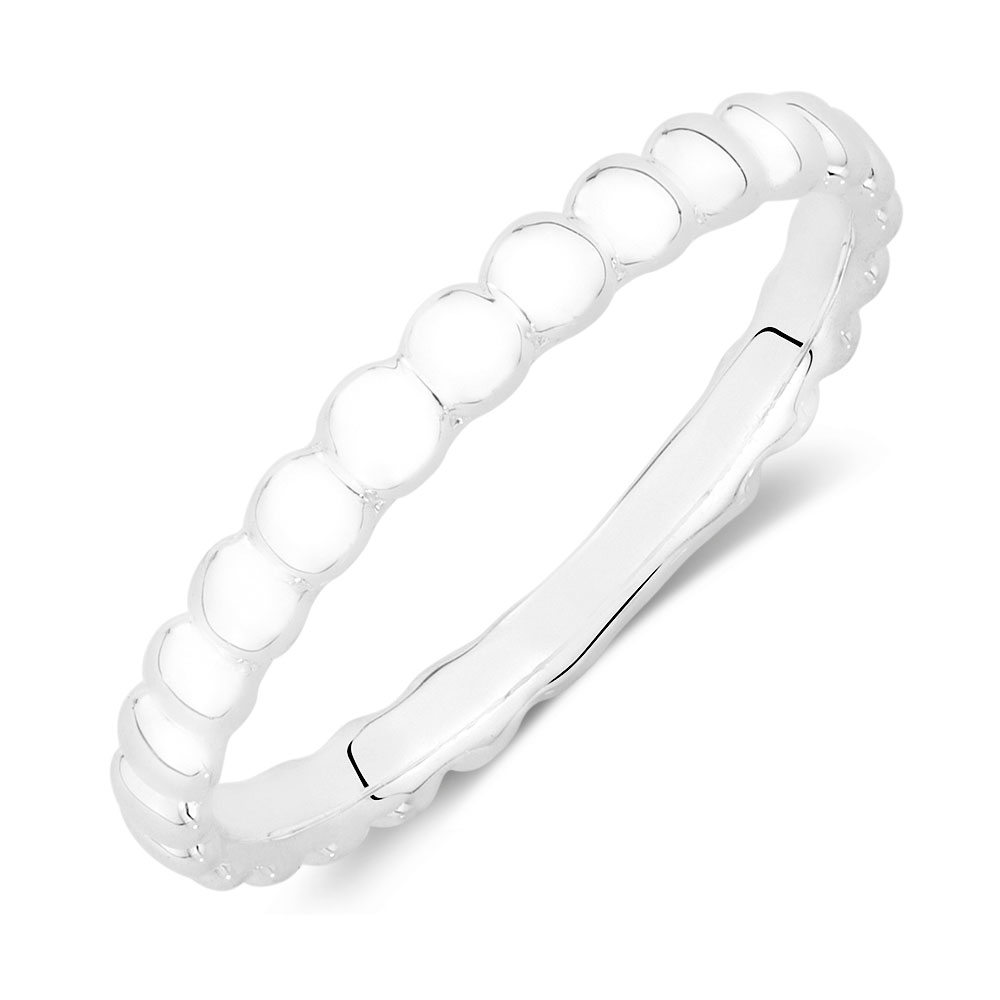 Sterling Silver Circle Pattern Stack Ring