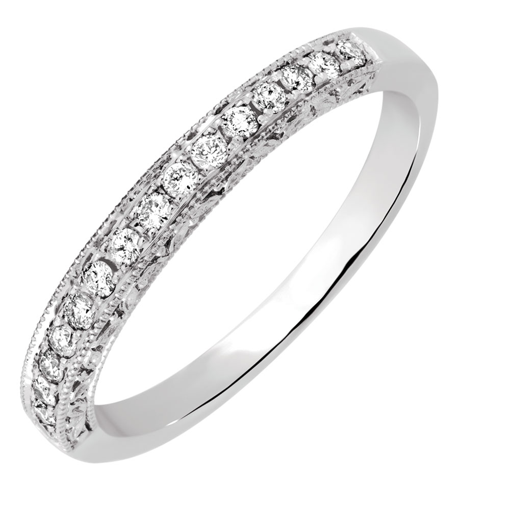 Wedding Band with 0.18 Carat TW of Diamonds in 14ct White Gold