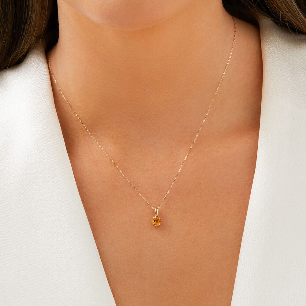 Pendant with Citrine in 10kt Yellow Gold