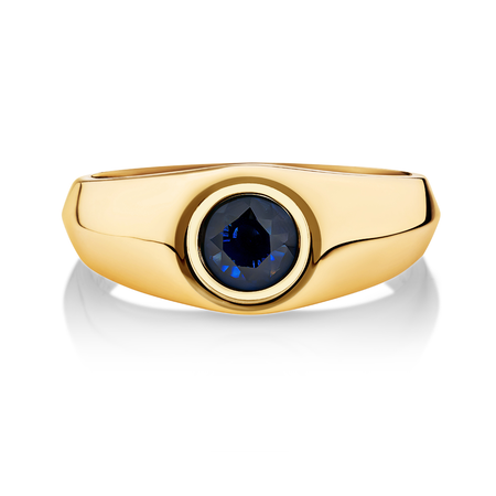 Men's Solitaire Ring with Sapphire in 10kt Gold Men's Solitaire Ring with Sapphire in 10kt Gold