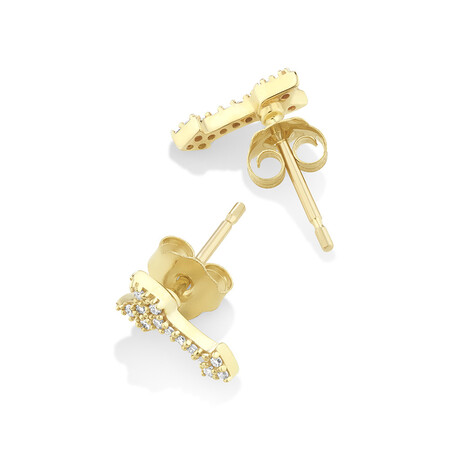 Mini Arrow Earrings with Diamonds in 10kt Yellow Gold Mini Arrow Earrings with Diamonds in 10kt Yellow Gold