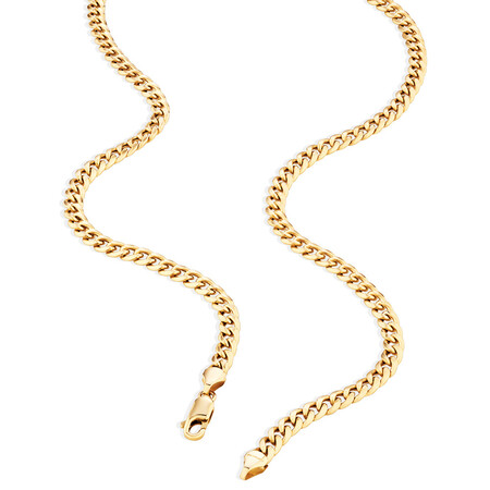 45cm (18”) 4.5mm Width Hollow Miami Curb Chain in 10kt Yellow Gold 45cm (18”) 4.5mm Width Hollow Miami Curb Chain in 10kt Yellow Gold