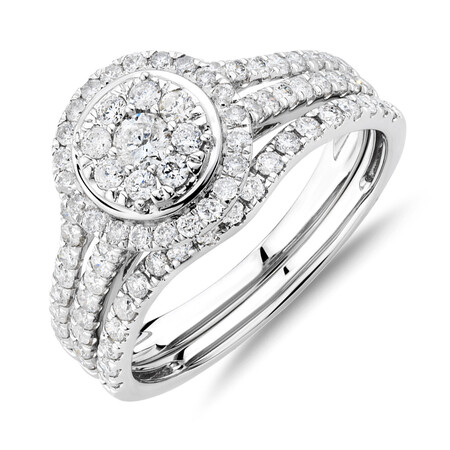 Bridal Set With 1 Carat of Diamonds In 10ct White Gold Bridal Set With 1 Carat of Diamonds In 10ct White Gold