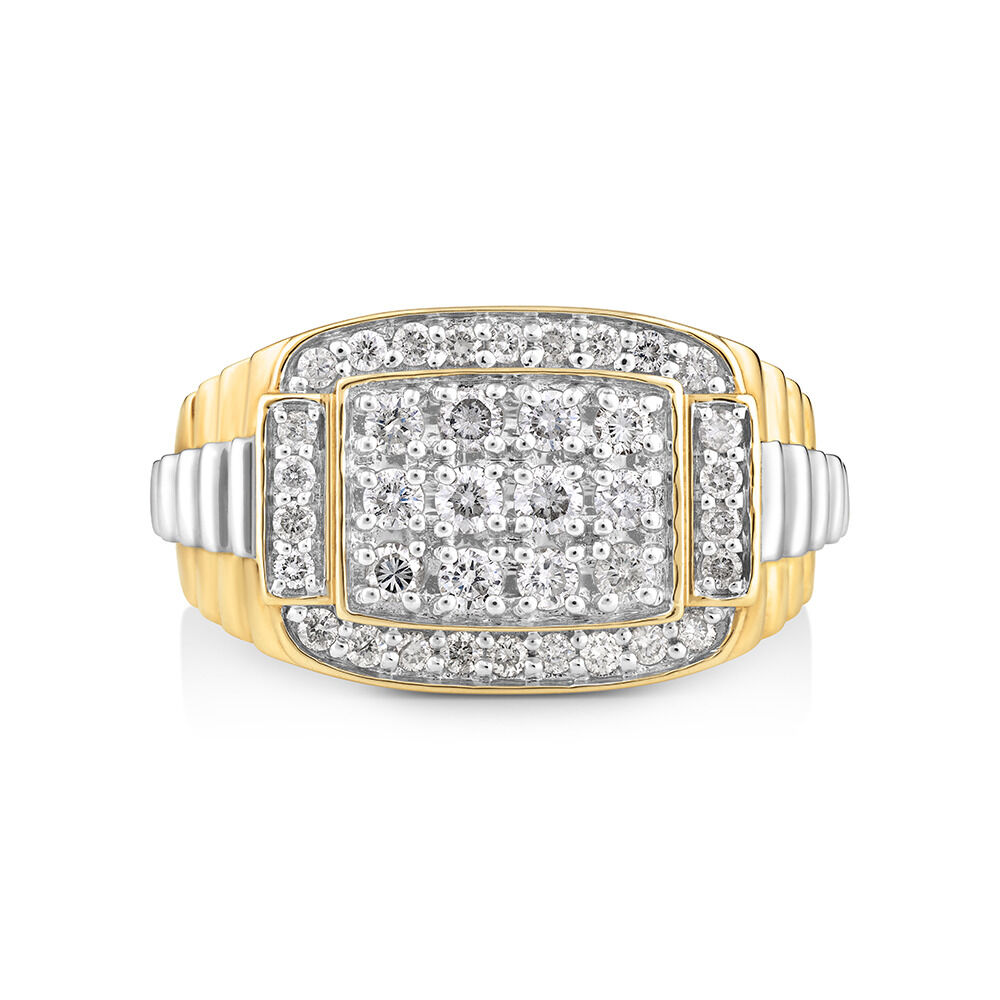 Ring with 1 Carat TW of Diamonds in 10ct Yellow & White Gold