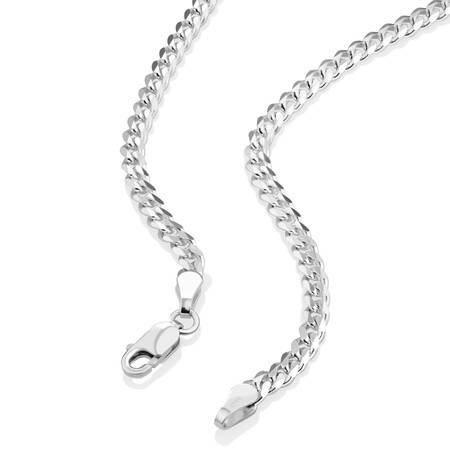 55cm (22") 3mm-3.5mm Width Curb Chain in Sterling Silver 55cm (22") 3mm-3.5mm Width Curb Chain in Sterling Silver
