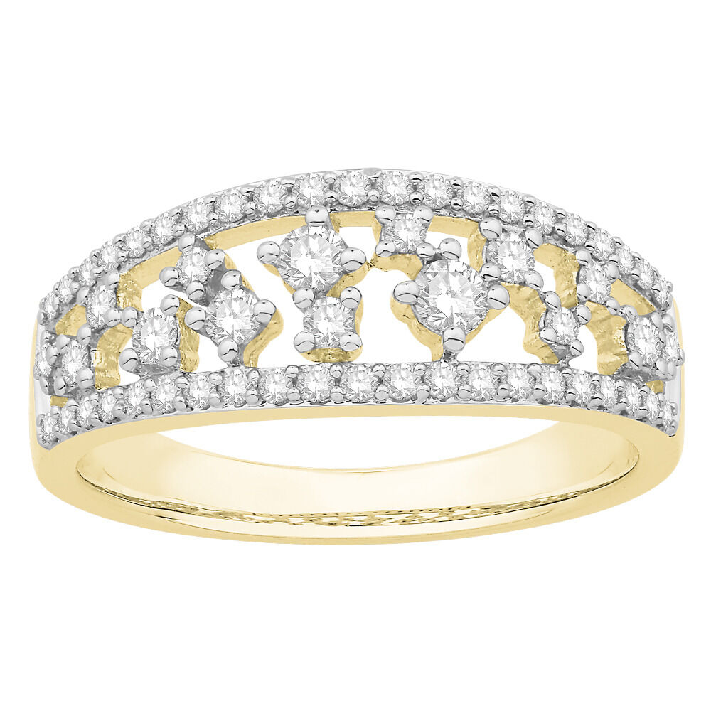Ring with 0.50 Carat TW of Diamonds in 10ct Yellow Gold