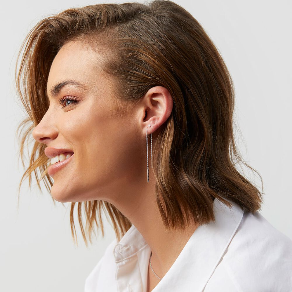 Thread Earrings in Sterling Silver