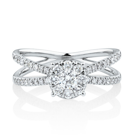 Evermore Engagement Ring with 0.58 Carat TW of Diamonds in 10kt White Gold Evermore Engagement Ring with 0.58 Carat TW of Diamonds in 10kt White Gold