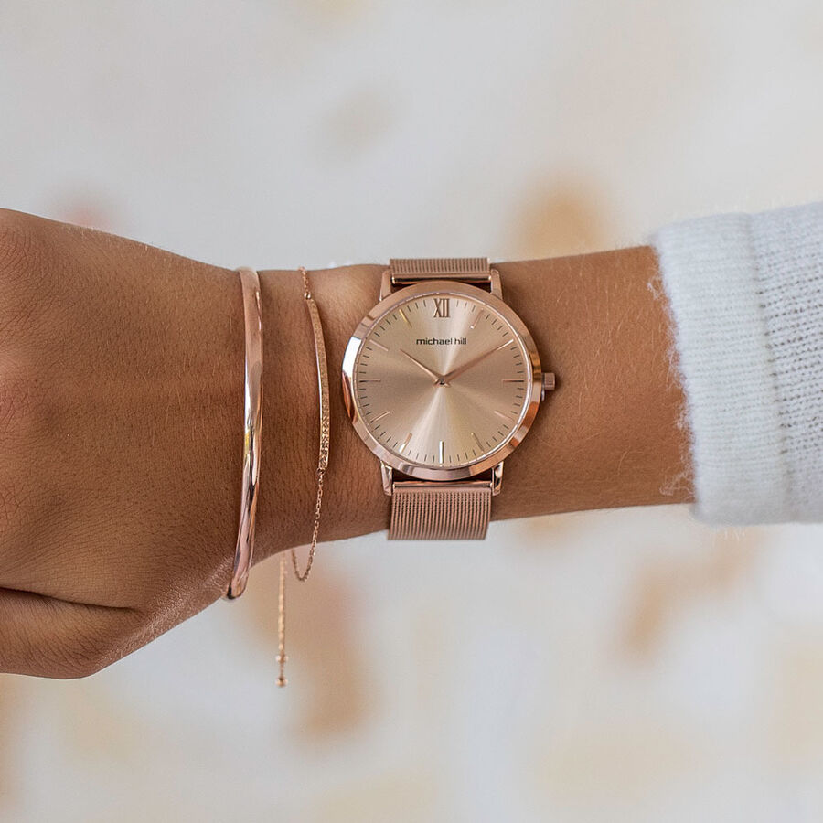 Ladies Mesh Bracelet Watch in Stainless Steel