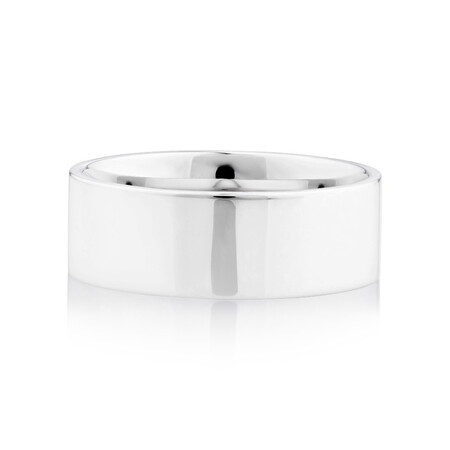 Flat Wedding Band in 10ct White Gold Flat Wedding Band in 10ct White Gold
