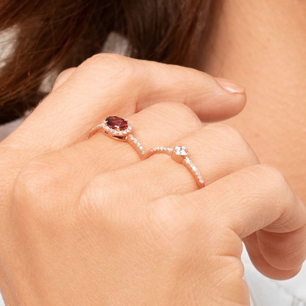 Promise Ring with 0.16 Carat TW of Diamonds in 10ct Rose Gold