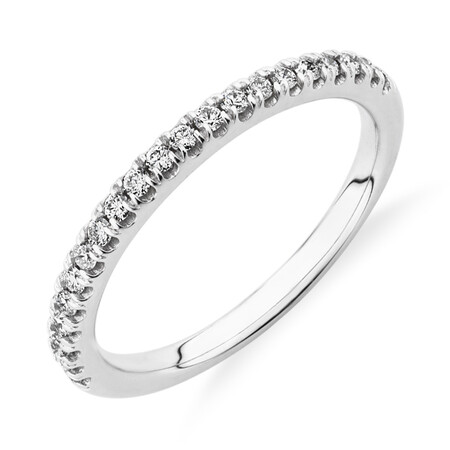 Wedding Band with 0.21 Carat TW of Diamonds in 18ct White Gold