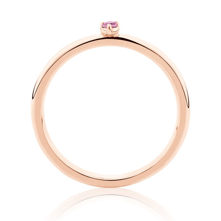 Stacker Ring with Pink Tourmaline in 10ct Rose Gold Stacker Ring with Pink Tourmaline in 10ct Rose Gold