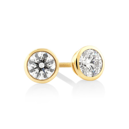 Laboratory-Created 0.96 Carat TW Diamond Stud Earrings in 10kt Yellow Gold Laboratory-Created 0.96 Carat TW Diamond Stud Earrings in 10kt Yellow Gold