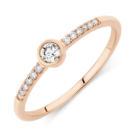 Promise Ring with 0.16 Carat TW of Diamonds in 10kt Rose Gold