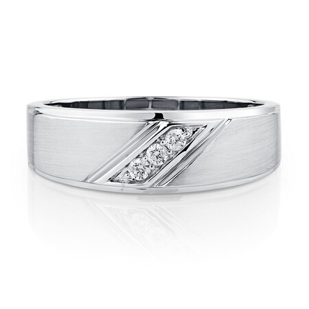 Men's Ring with Diamonds in 10ct White Gold Men's Ring with Diamonds in 10ct White Gold
