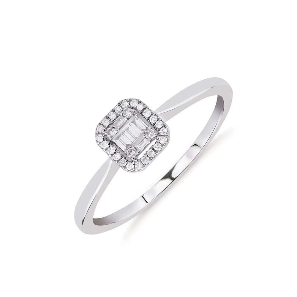 Promise Ring with 0.10 Carat TW of Diamonds in 10ct White Gold