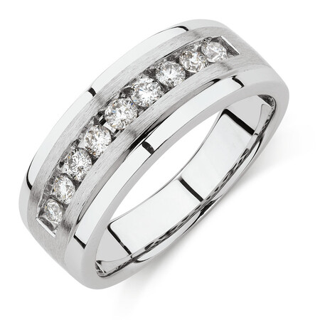Men's Ring with 1/2 Carat TW of Diamonds in 10ct White Gold