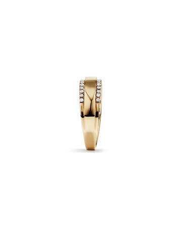 Two Row Ring with 0.37 TW of Diamonds In 10ct Yellow Gold Two Row Ring with 0.37 TW of Diamonds In 10ct Yellow Gold