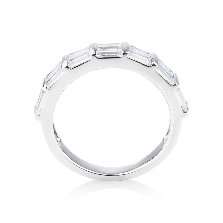 Rectangle Ring with Cubic Zirconia in Sterling Silver