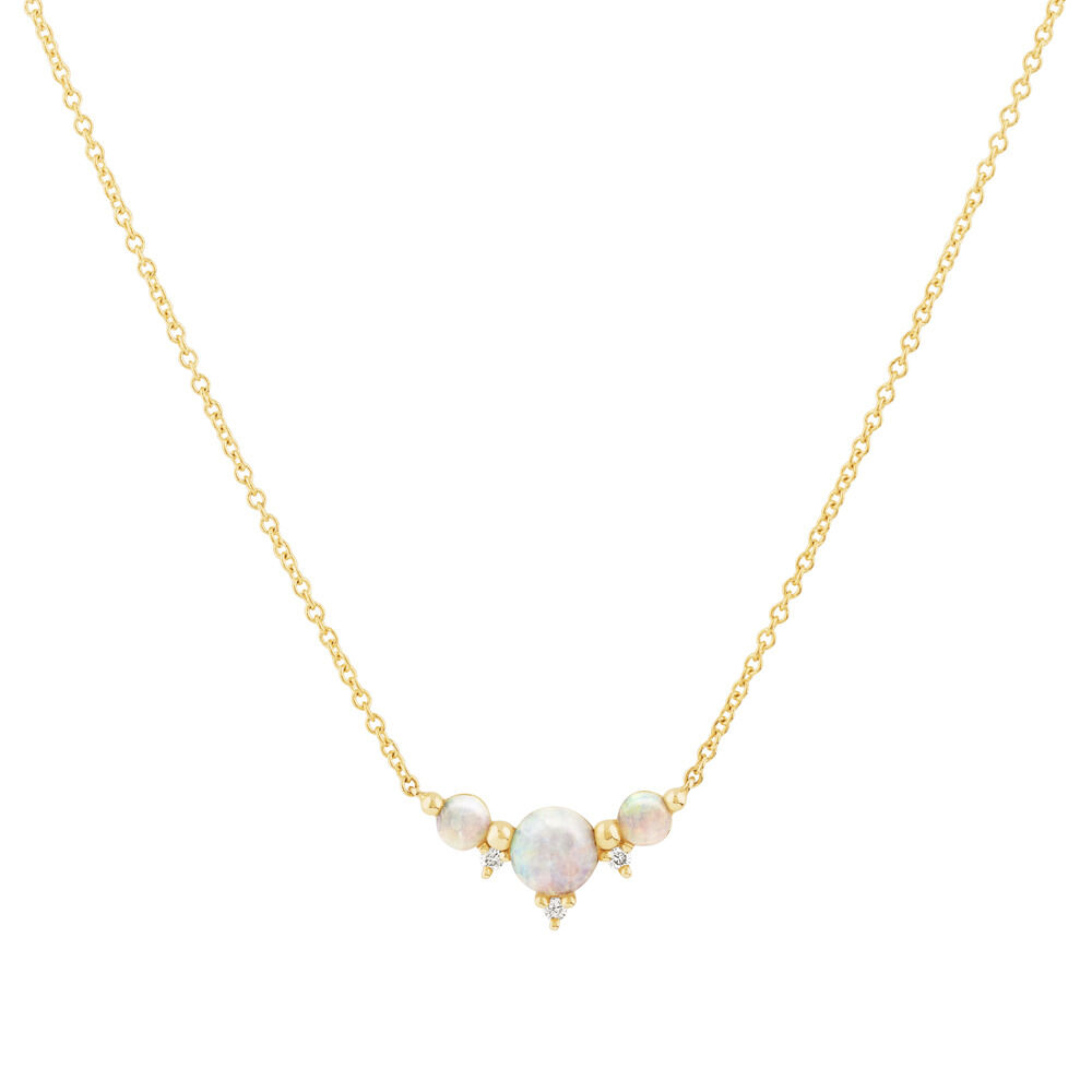 Necklace with Opal Diamonds in 10kt Yellow Gold