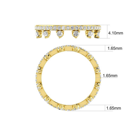 Zipper Ring with 0.75 Carat TW of Diamonds in 10ct Yellow Gold Zipper Ring with 0.75 Carat TW of Diamonds in 10ct Yellow Gold