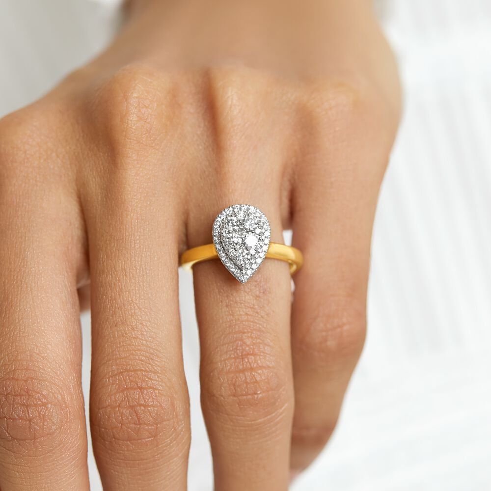 Engagement Ring with 3/4 Carat TW of Diamonds in 10ct Yellow & White Gold