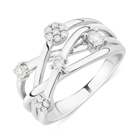 Scatter Ring With 0.34 Carat TW Diamonds In 10ct White Gold