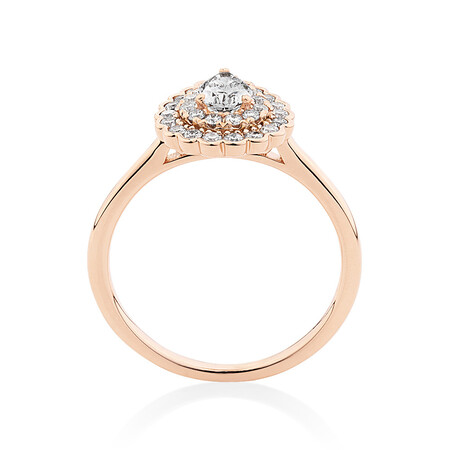 Evermore Halo Engagement Ring with 0.75 Carat TW of Diamonds in 14ct Rose Gold Evermore Halo Engagement Ring with 0.75 Carat TW of Diamonds in 14ct Rose Gold