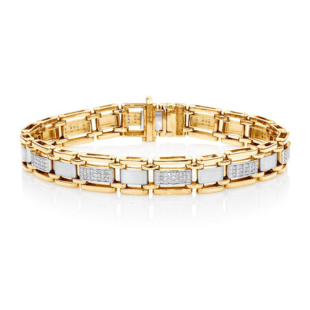 Bracelet with 1/2 Carat TW of Diamonds in 10ct Yellow Gold Bracelet with 1/2 Carat TW of Diamonds in 10ct Yellow Gold