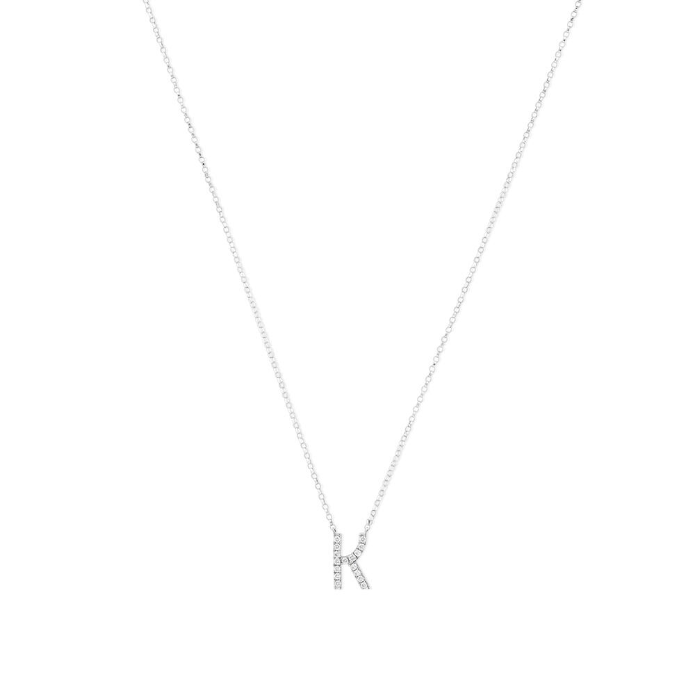 K' Initial necklace with 0.10 Carat TW 