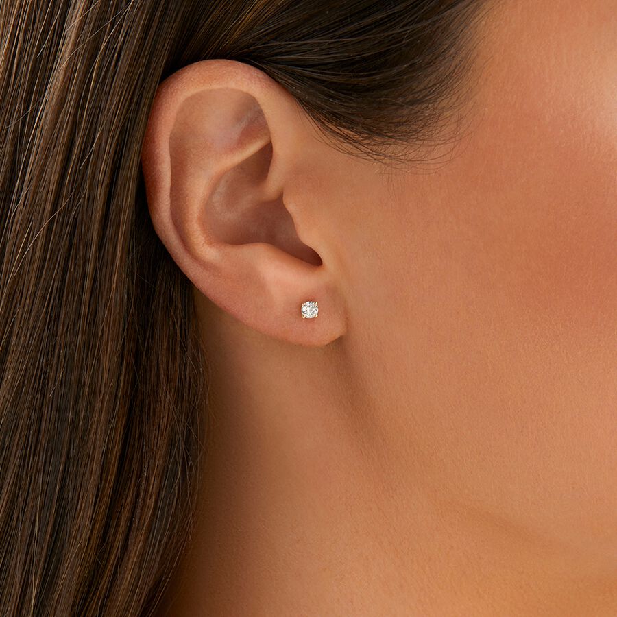 Stud Earrings With 0 25 Carat Tw Of Diamonds In 10ct Yellow Gold